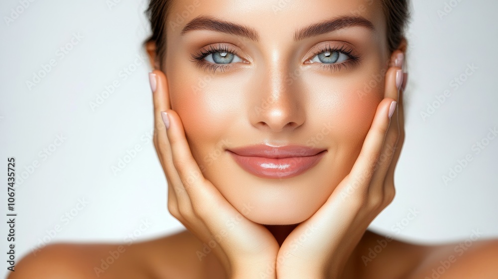 Beautiful Woman Skincare Beauty Portrait Healthy Skin Closeup Face Beautiful Woman Skincare Beauty Portrait Healthy Skin Closeup Face