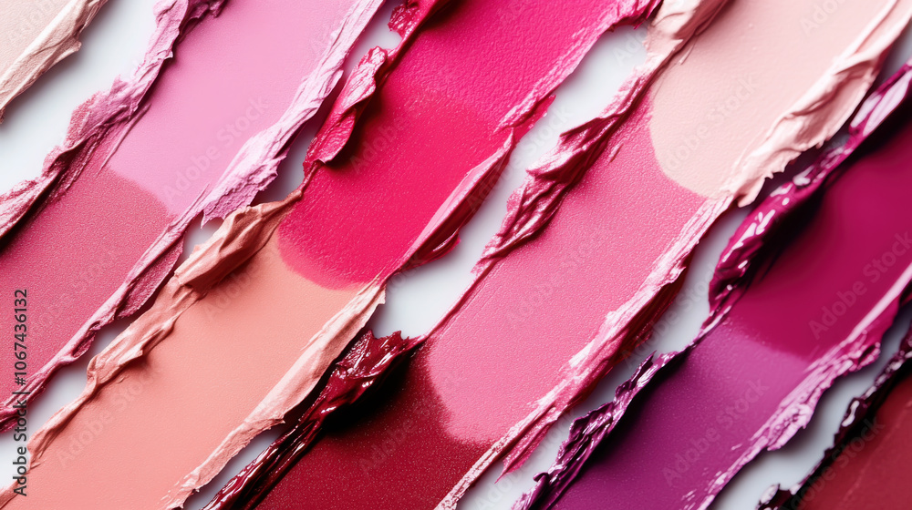 Vibrant lipstick swatches display in studio shot for beauty design