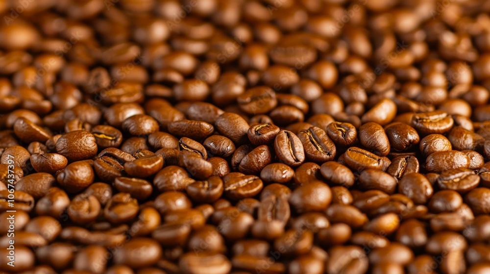 Close-up of roasted coffee beans. Close-up of roasted coffee beans.