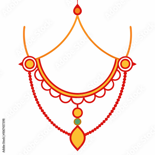 Traditional Indian Jewelry for Doljatra vector illustration