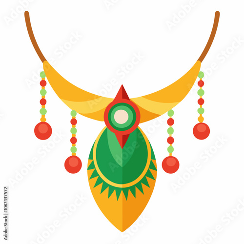 Traditional Indian Jewelry for Doljatra vector illustration