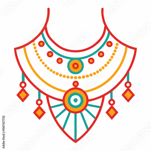 Traditional Indian Jewelry for Doljatra vector illustration