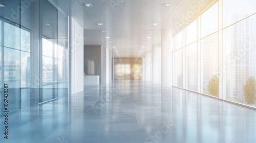 Wallpaper Mural Modern Office Hallway with Bright Windows Torontodigital.ca