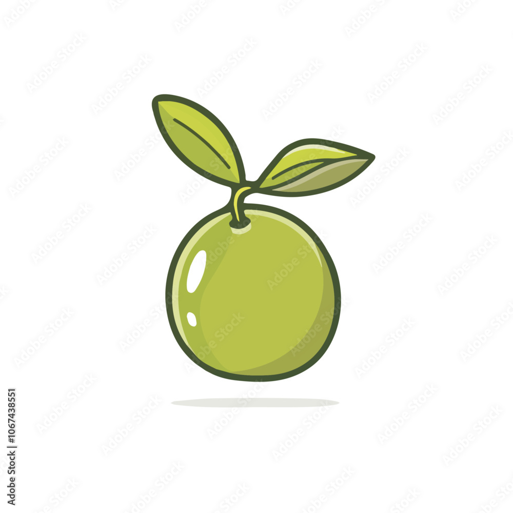 2D flat vector illustration olive icon isolated on a white background.
2D flat vector illustration olive icon isolated on a white background.