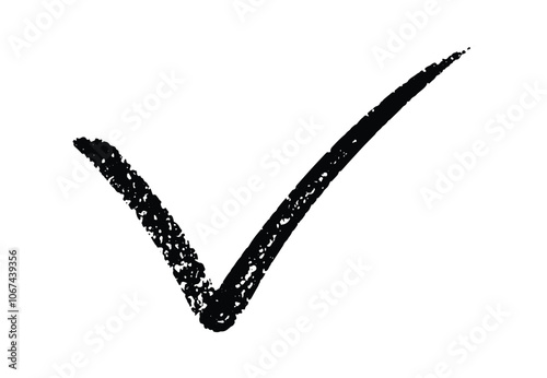 Black check-mark icon Brush Stroke, Tick ​​symbol vector illustration.