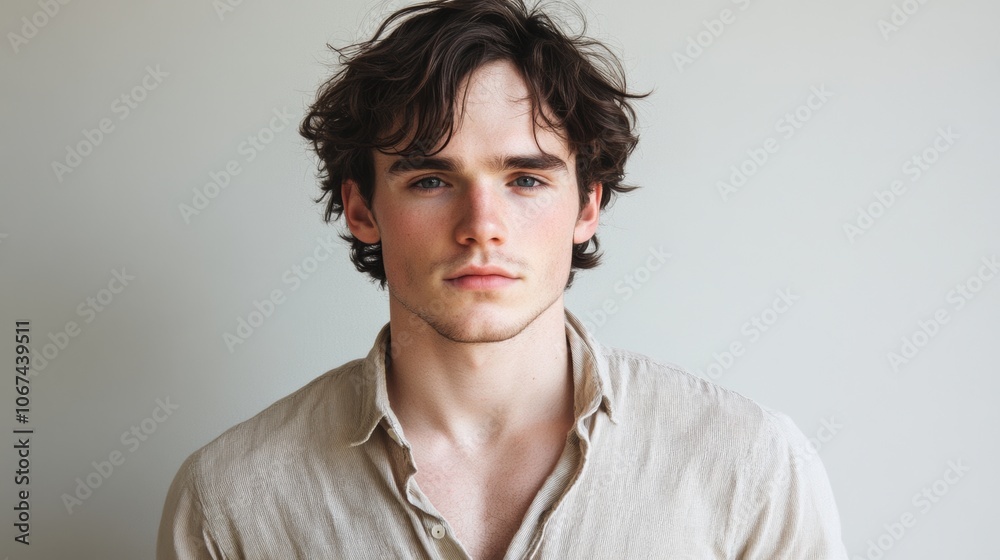 Handsome Young Man Portrait Casual Style Studio Shot Handsome Young Man Portrait Casual Style Studio Shot