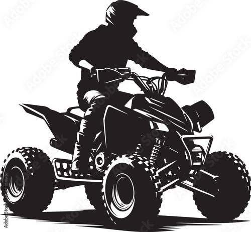 ATV Quad bike vehicle rider silhouette vector illustration isolated on a white background