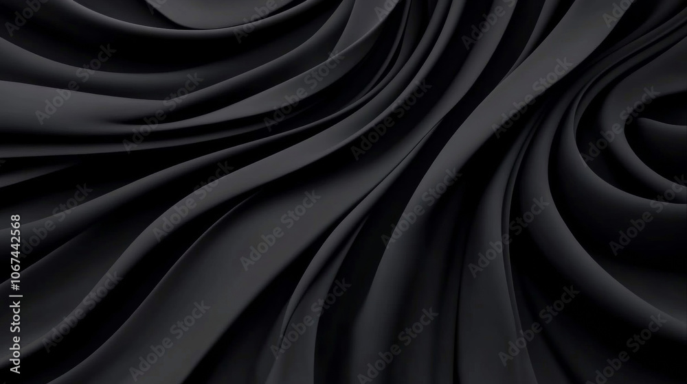 Obraz premium Abstract black fabric with soft curves.
