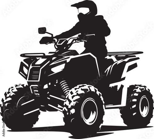 ATV Quad bike vehicle rider silhouette vector illustration isolated on a white background