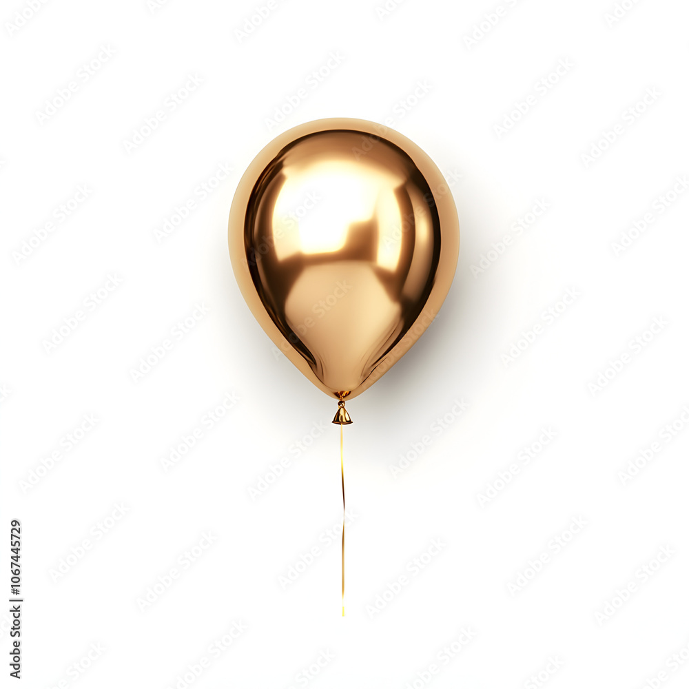 A Gold balloon isolated on a white background A Gold balloon isolated on a white background