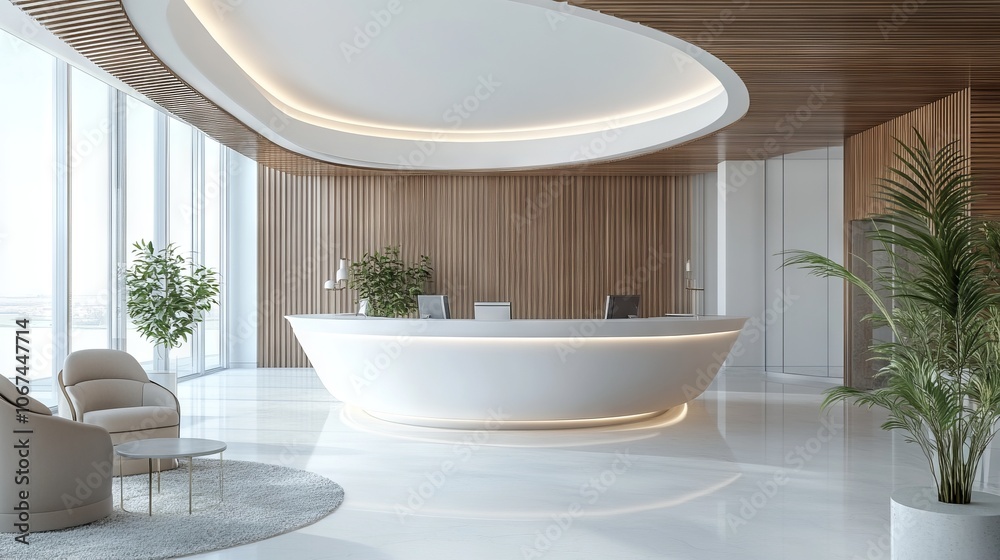 Elegant Luxury Reception Lobby Interior Design. AI generated illustration Elegant Luxury Reception Lobby Interior Design. AI generated illustration