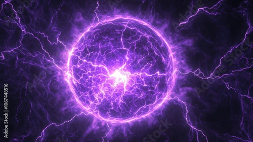 Electric Purple Energy Sphere in Dark Background