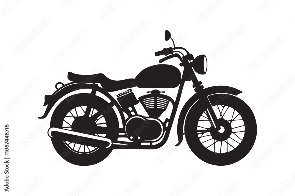 Royal Enfield motorbike Silhouette vector illustration, Motorbike Silhouette vector Royal Enfield motorbike Silhouette vector illustration, Motorbike Silhouette vector