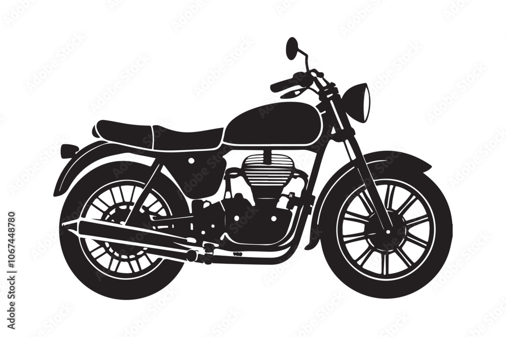 Royal Enfield motorbike Silhouette vector illustration, Motorbike Silhouette vector Royal Enfield motorbike Silhouette vector illustration, Motorbike Silhouette vector