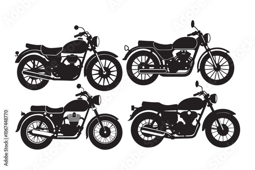 Royal Enfield motorbike Silhouette vector illustration, Motorbike Silhouette vector