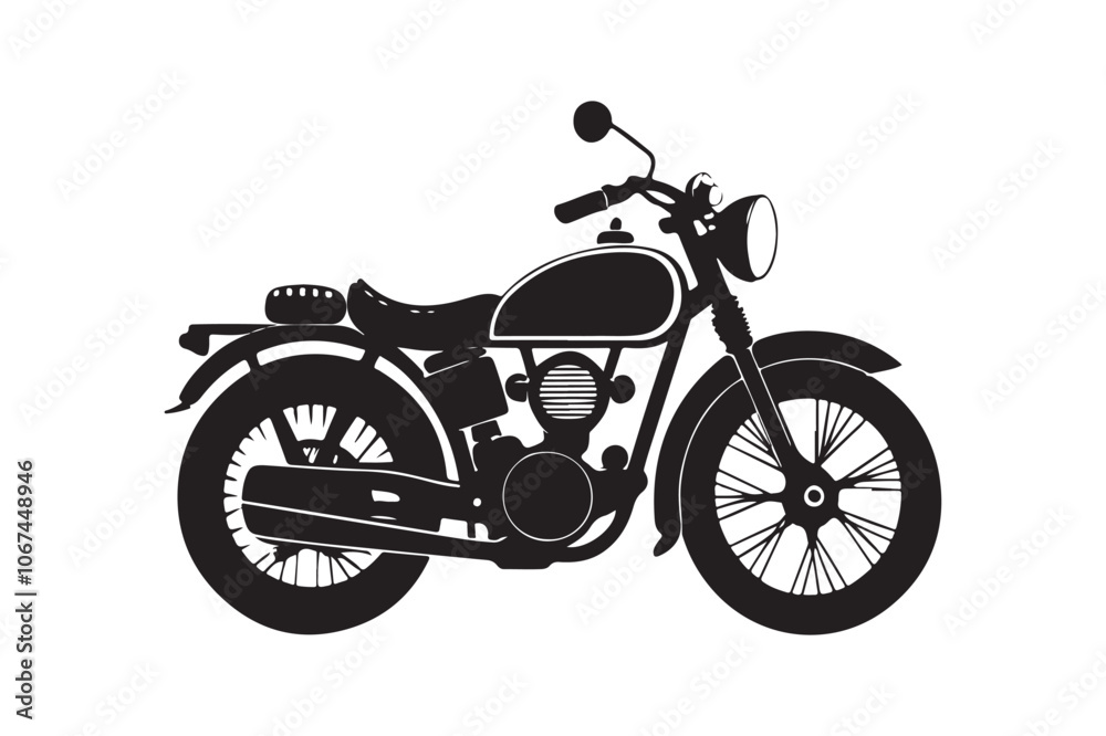 Royal Enfield motorbike Silhouette vector illustration, Motorbike Silhouette vector Royal Enfield motorbike Silhouette vector illustration, Motorbike Silhouette vector