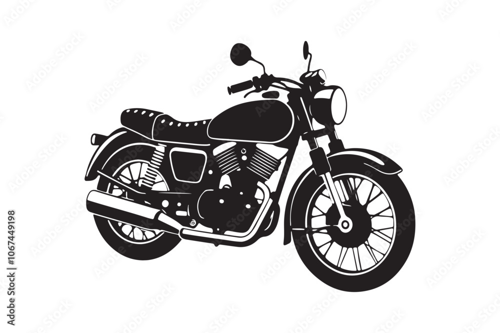 Royal Enfield motorbike Silhouette vector illustration, Motorbike Silhouette vector