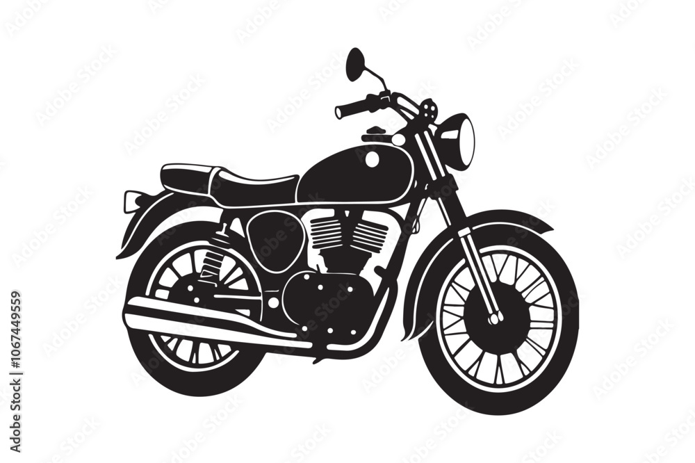 Royal Enfield motorbike Silhouette vector illustration, Motorbike Silhouette vector Royal Enfield motorbike Silhouette vector illustration, Motorbike Silhouette vector