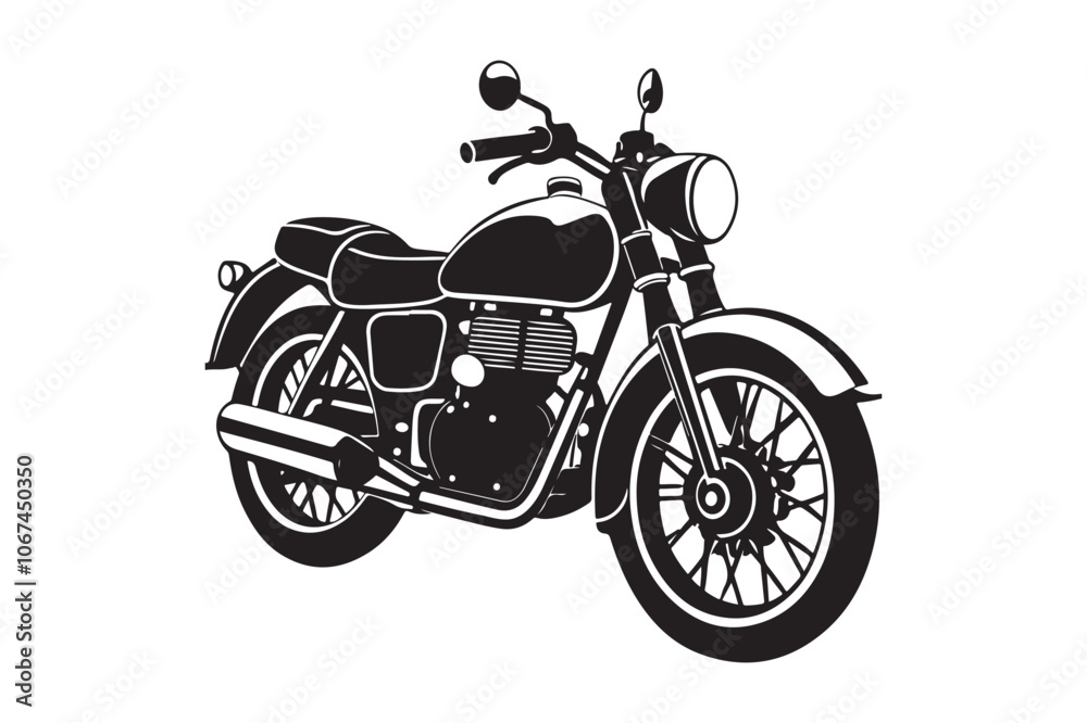 Royal Enfield motorbike Silhouette vector illustration, Motorbike Silhouette vector Royal Enfield motorbike Silhouette vector illustration, Motorbike Silhouette vector