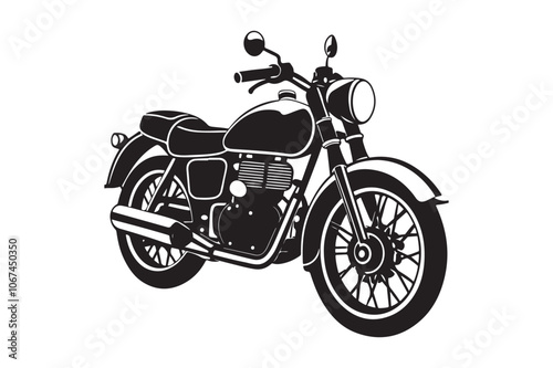 Royal Enfield motorbike Silhouette vector illustration, Motorbike Silhouette vector