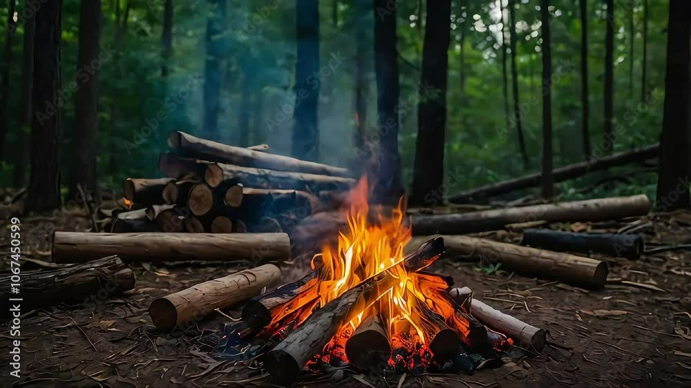 campfire in the forest campfire in the forest