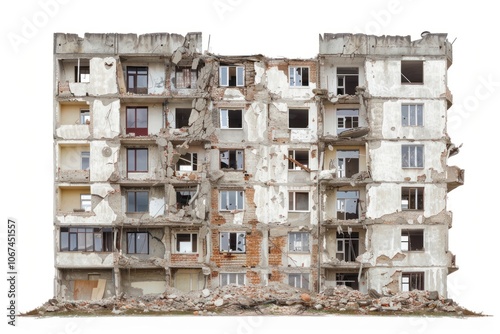 Apartment destroyed building architecture urban city.