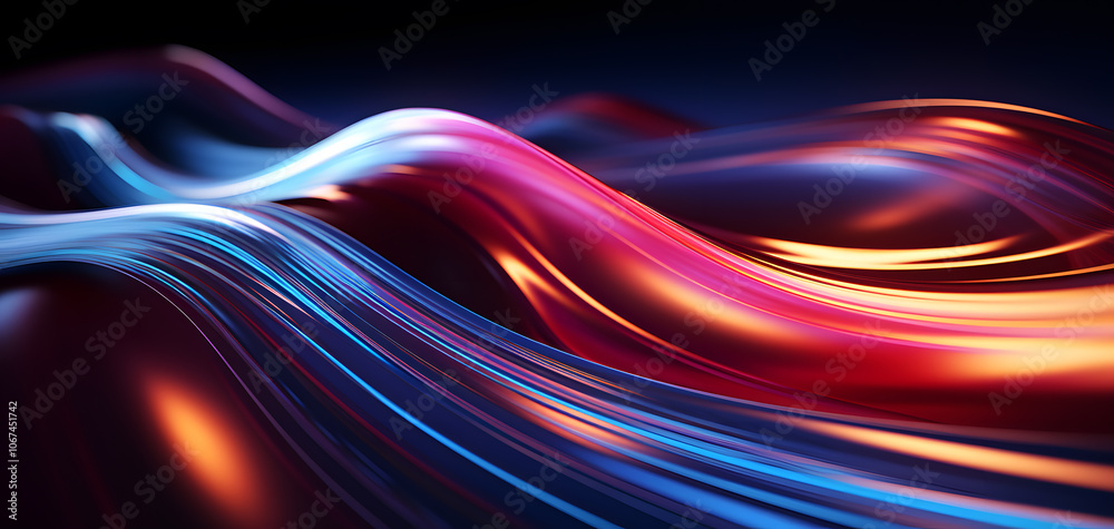 Fototapeta premium Dynamic Colorful Waves Captivating Light and Form Generated by AI