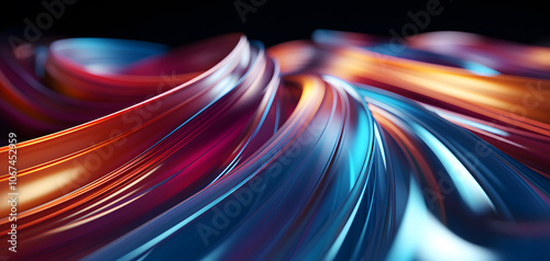 Mesmerizing Abstract Flow Vibrant Curves in Motion AI Generated photo