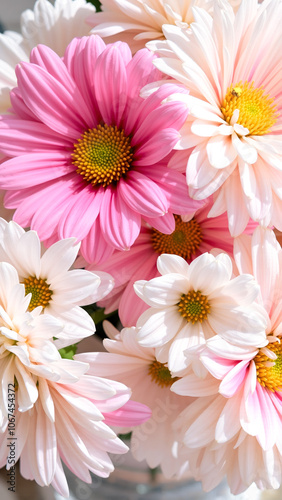 pink white blossoms with yellow centers