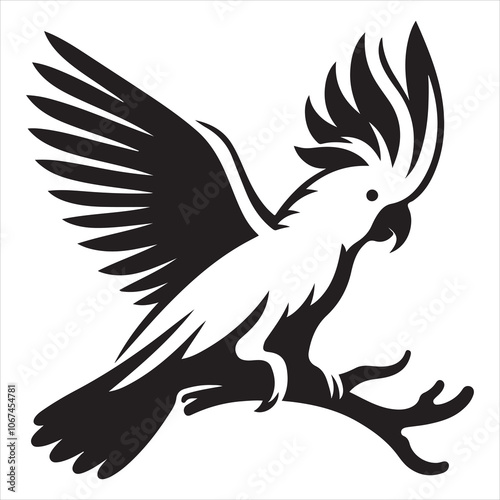 Graphic Illustration of a Parrot Silhouette