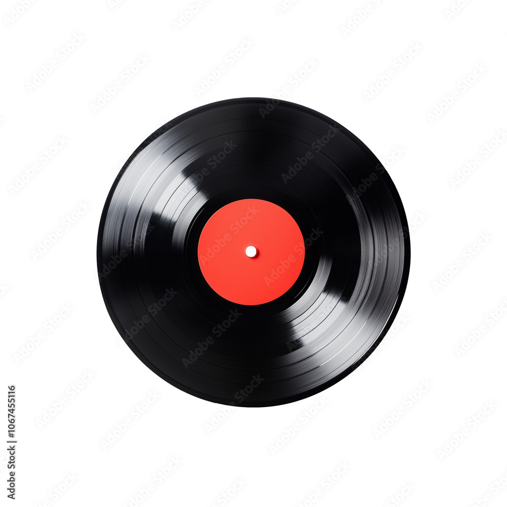 Classic Black Vinyl Record with Red Label Classic Black Vinyl Record with Red Label