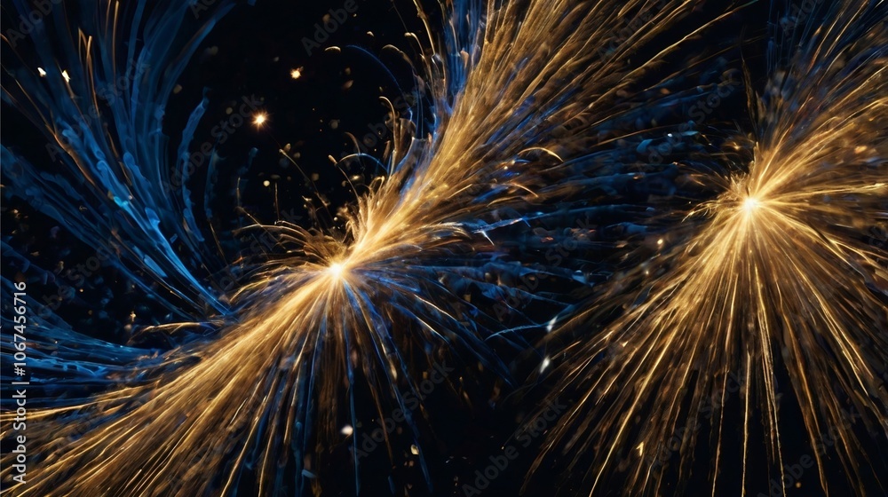 Fototapeta premium Brilliant Beginnings: A Festive Night Sky in Motion