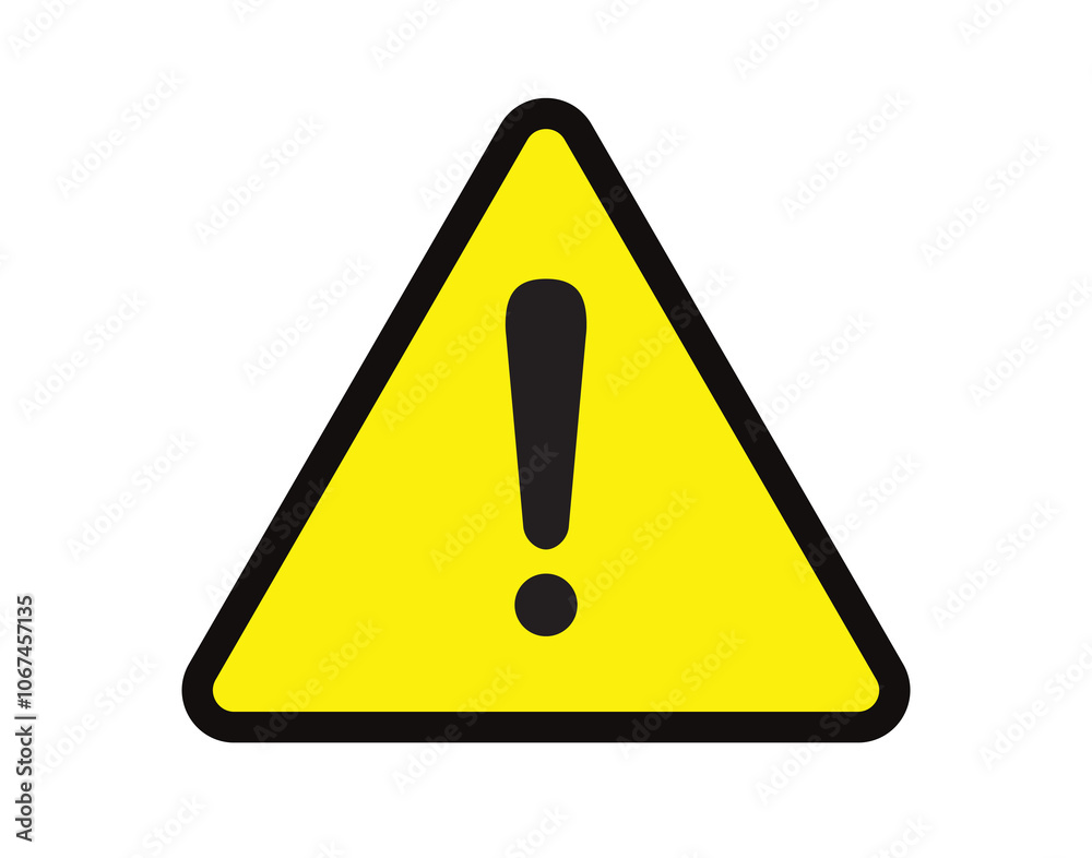 Yellow warning danger sign. Simple vector icon. Yellow warning danger sign. Simple vector icon.