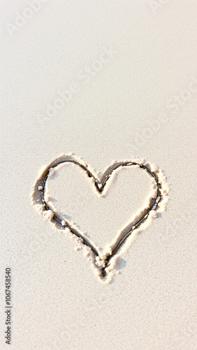 heart drawn sand