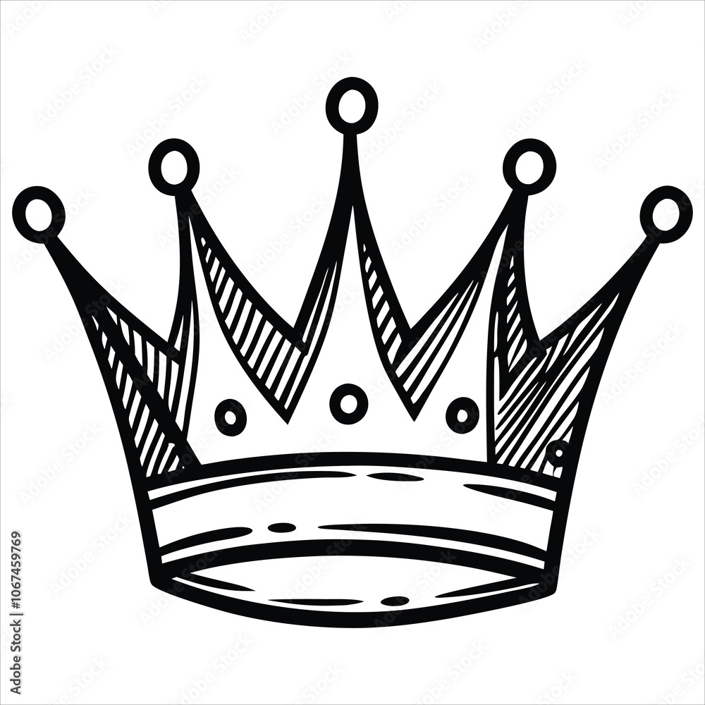 Crown drawing doodle style vector art illustration icon logo Crown drawing doodle style vector art illustration icon logo