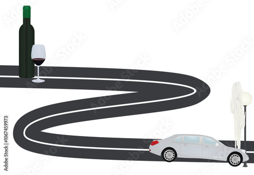 Don't drink and drive concept. vector