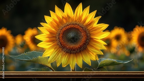 vibrant sunflower wall art bringing a burst of color and positivity to a room its bright yellow petals radiating joy and warmth framed elegantly in a contemporary style photo