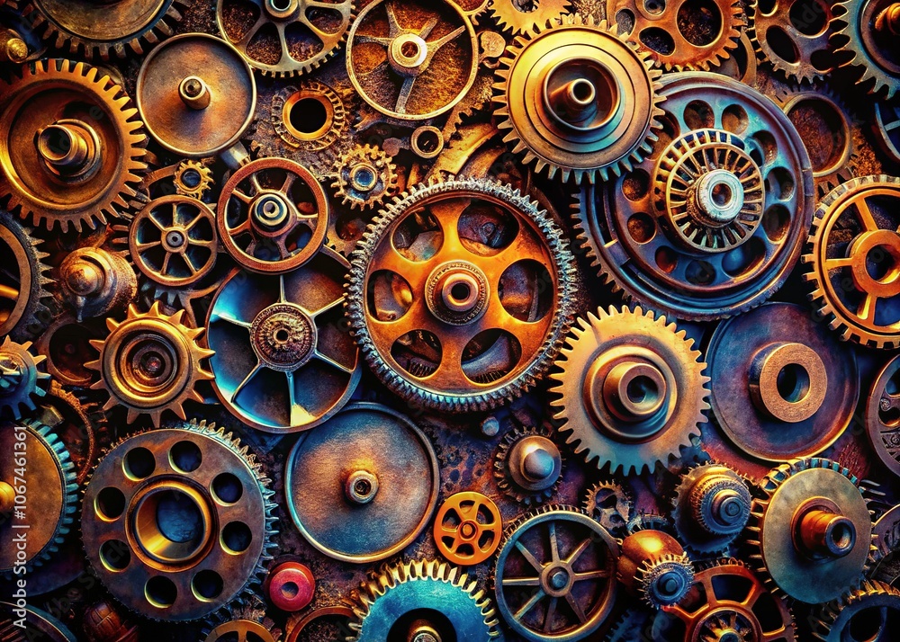 Industrial machinery's rhythm visualized - a seamless cogs texture. Industrial machinery's rhythm visualized - a seamless cogs texture.