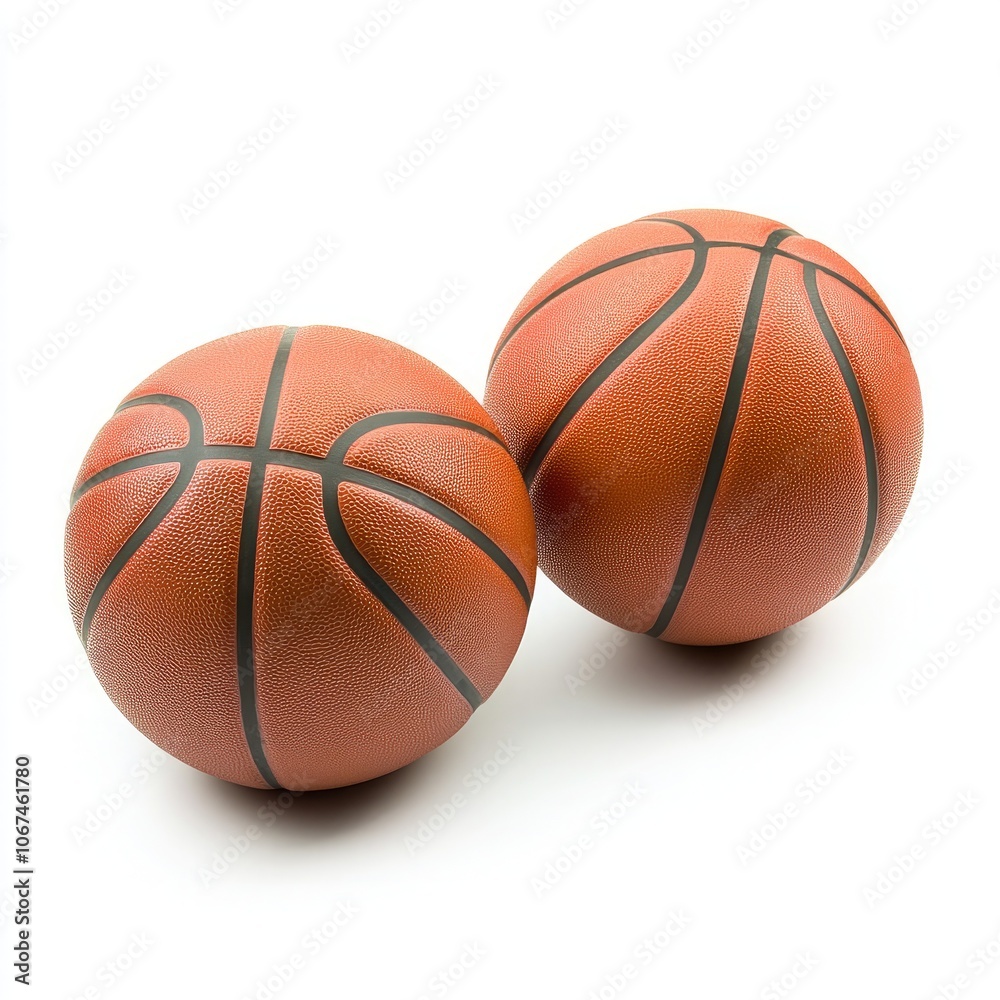 Fototapeta premium Basketballs isolated on a white background, in a simple style