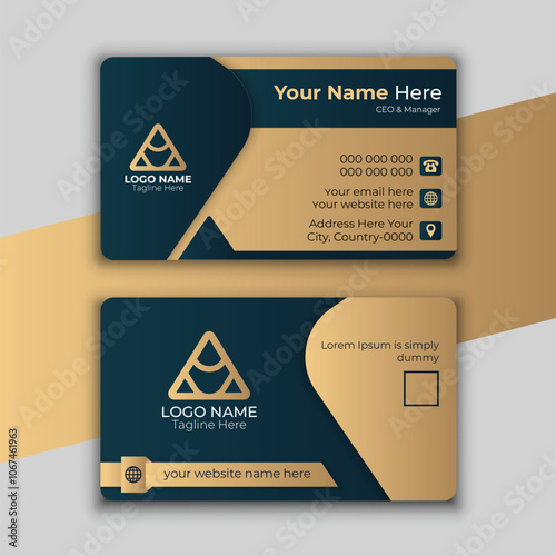 Modern Luxury Business Card Template with Abstract Customizable Layout and Elements. Professional, 
minimalist editable vector design for branding identity