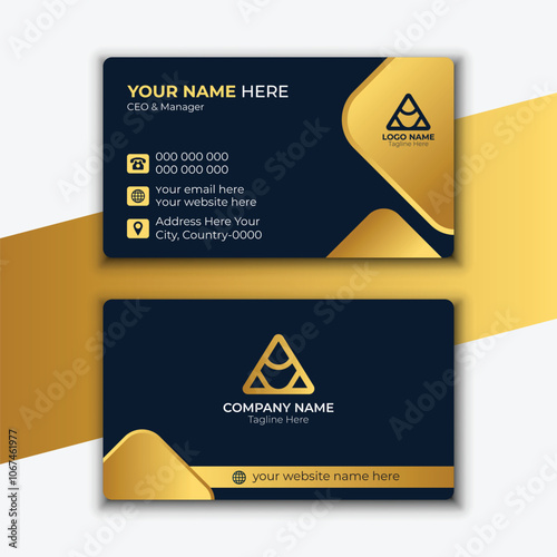 Modern Luxury Business Card Template with Abstract Customizable Layout and Elements. Professional, 
minimalist editable vector design for branding identity