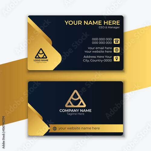 Modern Luxury Business Card Template with Abstract Customizable Layout and Elements. Professional, 
minimalist editable vector design for branding identity