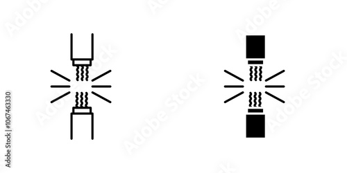 Broken Wire icon. filled and line stroke icons icon. filled and line stroke icons