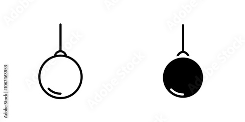 Demolition ball icon. filled and line stroke icons