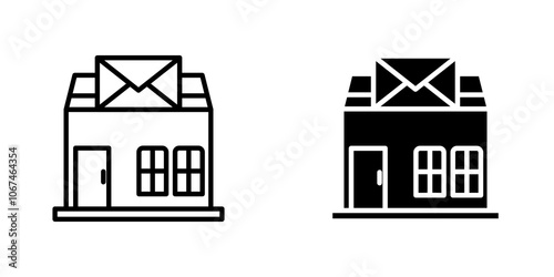 Post office icon. filled and line stroke icons