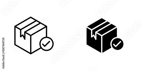 Order receive icon. filled and line stroke icons