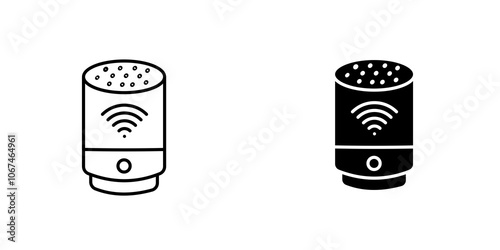 Smart speaker icon. filled and line stroke icons