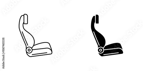 Car seat icon. filled and line stroke icons