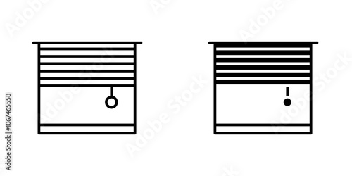 Blinds icon. filled and line stroke icons