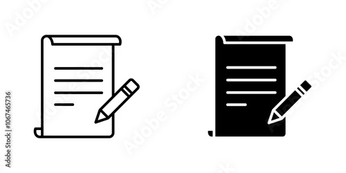 Declarations icon. filled and line stroke icons